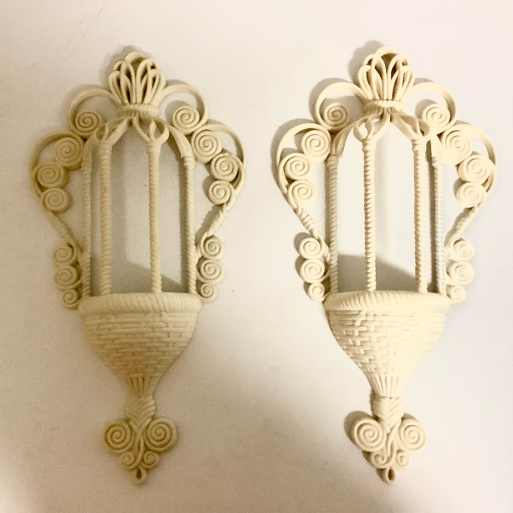 Vintage Elegant Cream Wall Sconces set of 2